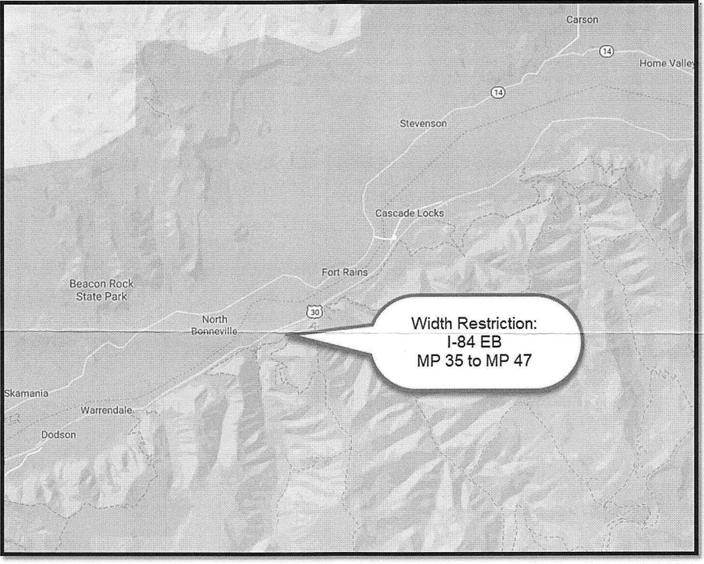 OR: I-84 Legal Width Restriction