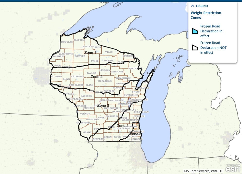 Wisconsin Road Restrictions Map Wisconsin Spring Weight Restrictions - Wcs Permits And Pilot Cars